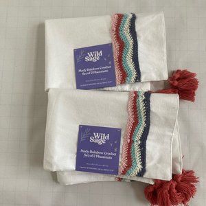 Set Of 4 Cotton Placemats Wild Sage